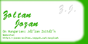 zoltan jozan business card